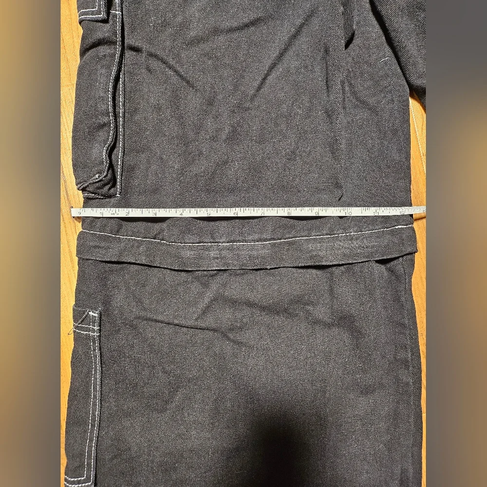 Black Cargo Pants with White Stitching - Picture 14 of 14